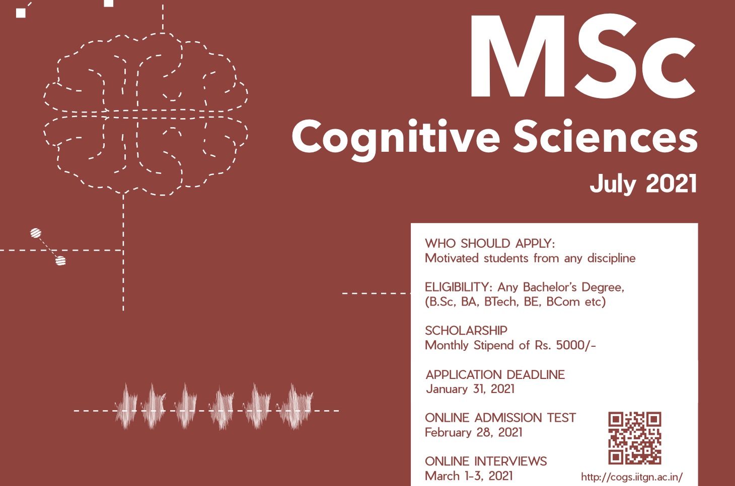 IIT-Gandhinagar invites applications for MSc in Cognitive Science